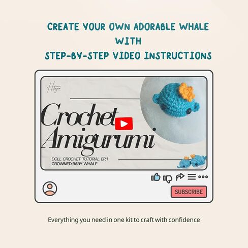 Hikiyose Crochet Kit for Beginners Adults - 47pcs Crochet Accessories with Blue Whale Video Tutorial, Soft Crochet Yarn Set, Hooks, Storage Bag - Easy Crochet Kit for Beginners Kids, Hobbies for Women in Saudi Arabia
