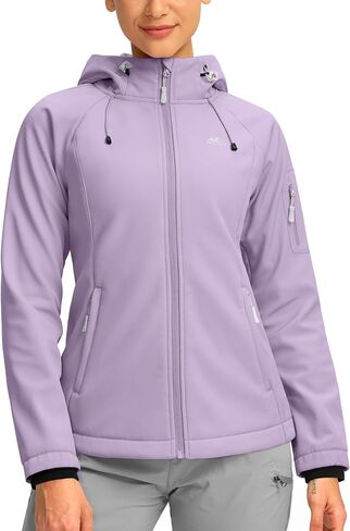 G Gradual Women's Fleece Lined Softshell Jacket Windproof Warm Light Waterproof Hooded Jacket for Women Winter/Fall/Spring in Kuwait