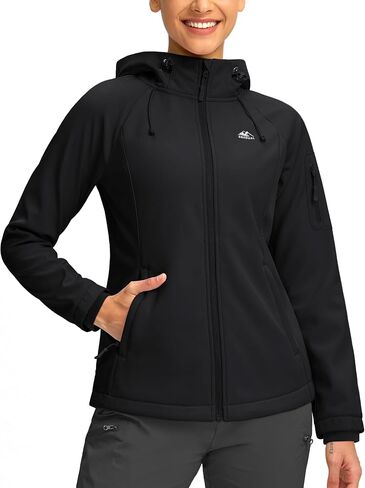 G Gradual Women's Fleece Lined Softshell Jacket Windproof Warm Light Waterproof Hooded Jacket for Women Winter/Fall/Spring in Kuwait