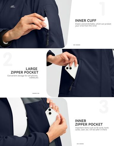 G تدريجي المرأة الصوف مبطن سترة سوفتشيل يندبروف ضوء دافئ مقاوم للماء سترة مقنعين للنساء الشتاء/الخريف/الربيع in Kuwait