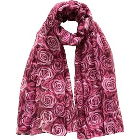 Lina & Lily Rose Floral Print Women's Scarf Shawl Wrap Lightweight