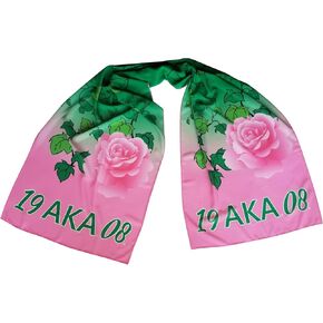 Pink And Green Sorority Paraphernalia Gift AKA Scarf Long 62-Inch (Light Elegant Rose Chiffon) Women in Saudi Arabia