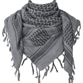 AL KHAANI Military Shemagh Tactical Desert Scarf(43X43) 100% Cotton Keffiyeh Scarf Wrap for Men And Women. (BLACK)