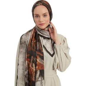 KARACA Muslim Hijab Scarf for Women | Patterned and Shiny Head Scarf 27" - 78" | Long Wrap Shawl Scarves Islamic Turban