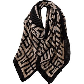 Verdusa Women's Printed Pleated Scarf Shawls Wraps Casual Head Wrap
