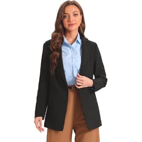 Allegra K Business Suit Blazer for Women's Notched Lapel Collar One Button Office Jacket