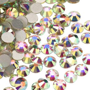 Glue Fix Crystal AB Flatback Rhinestones for Nail Art(SS6 2880pcs, Crystal AB)