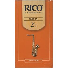 D’Addario Woodwinds Tenor Saxophone Reeds - Tenor Sax Reeds - Unfiled Cut, Thinner Vamp for Ease of Play - Strength 2.5-25 Pack