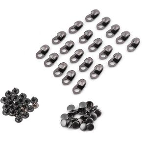 FTVOGUE 20pcs/set Boot Lace Hooks Shoes Boot Lace Buckles Fittings With Rivets for Repair/Camp/Hike/Climb Accessories