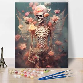 Adult Paint by Number Kits Moon, Crescent Moon Paint by Numbers DIY Paint by Numbers Kit for Adults, Moon Flower Paint by Number on Canvas Acrylic Paint for Home Decor 16x20 inch Without Frame