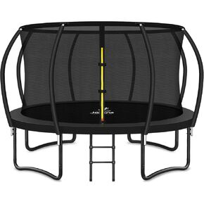 Trampoline 8FT 10FT 12FT 14FT 16FT, Recreational Trampolines with Enclosure Net and Ladder, Outdoor Anti-Rust Trampolines for Kids and Adults, ASTM Approved