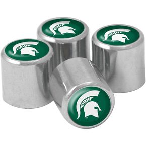 NCAA Michigan State Spartans Metal Tire Valve Stem Caps, 4-Pack