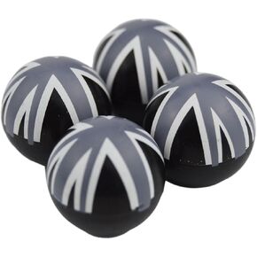 4X Ball Spherical Valve Stem Cap Cover Screw with Union Jack Flag Pattern for Mini Cooper r50 r53 r56 r56n f55 f56 r55 r52 r57 r58 r59 r60 r61 jcw