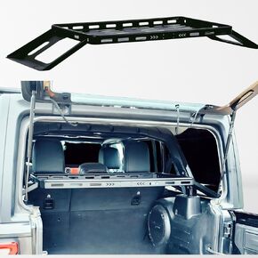 Black Interior Storage Rear Trunk Cargo Rack Basket Tray Luggage Carrier for 2007-2024 Wrangler JK JL Unlimited 4-Door Hardtops