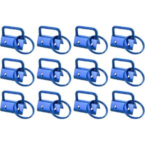 uxcell 12Pcs 25mm/ 1-inch Key Fob Hardware with Keychain Ring for Bag Webbing Wristlets, Lanyards, Pink