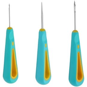 3 PCS Punch Needle Wick for Candle Making, Round Hole Candle Punch Wicking Needle Tools, Punch Needle Candle Wick Tool for Silicone Molds Making