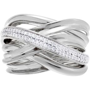 1.5Ct 925 Sterling Silver Round CZ Highway Ring Statement Rings for Women 5-10