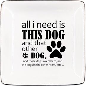 All I Need is This Dog and That Other Dog Jewelry Dish, Dog Paw Ring Dish Gifts for Dog Lover Gifts, Ceramic Jewelry Tray for Rings & Earring, Earring Tray Dog Lover Birthday gift Accessories