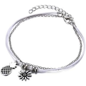Olbye Sunflower Anklet Bracelet Layered Petite Anklets for Women and Girls Silver Foot Chain Summer Beach Jewelry Accessories