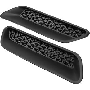 Upgraded Left and Right Hood Vent Covers Fit for Dodge Ram 1500 2500 3500 2010-2019 Replace 68324991AA 68324990AA, Engine Sides Hood Air Vent Outlet Cover, Black Rust Proof Colorfast Hood Bezels