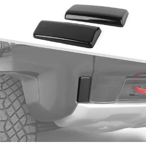 Jimen Fit for Chevrolet Silverado 2022-2024, 2PCS Front Fog Light Cover Trim, Smoked