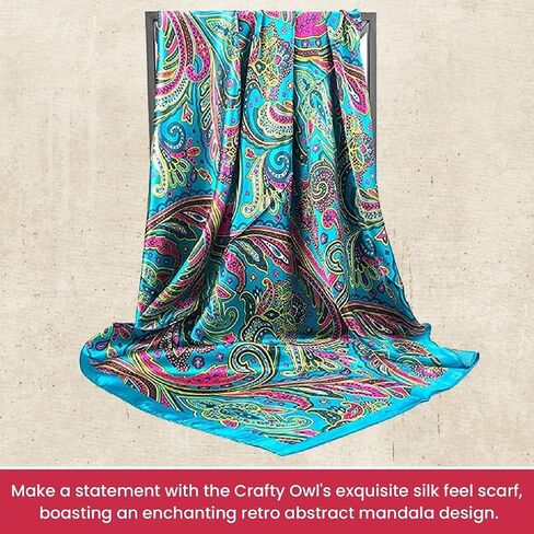 The Crafty Owl Beautiful, Elegant and Soft Paisley Retro Abstract Mandala Silk Feel Scarves/Scarfs/Shawls in Saudi Arabia