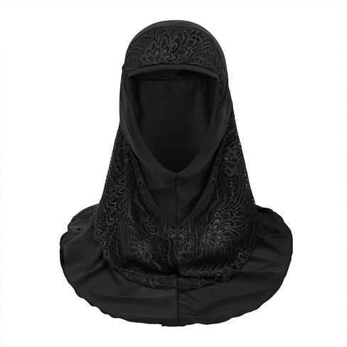 Women Muslim Hijab Scarf Floral Lace Head Scarf Girls Islamic Arab Head Wrap Shawls in Kuwait