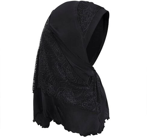 Women Muslim Hijab Scarf Floral Lace Head Scarf Girls Islamic Arab Head Wrap Shawls in Kuwait