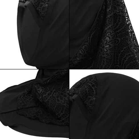 Women Muslim Hijab Scarf Floral Lace Head Scarf Girls Islamic Arab Head Wrap Shawls in Kuwait