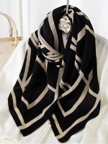 Verdusa Women's Printed Pleated Scarf Shawls Wraps Casual Head Wrap in Saudi Arabia