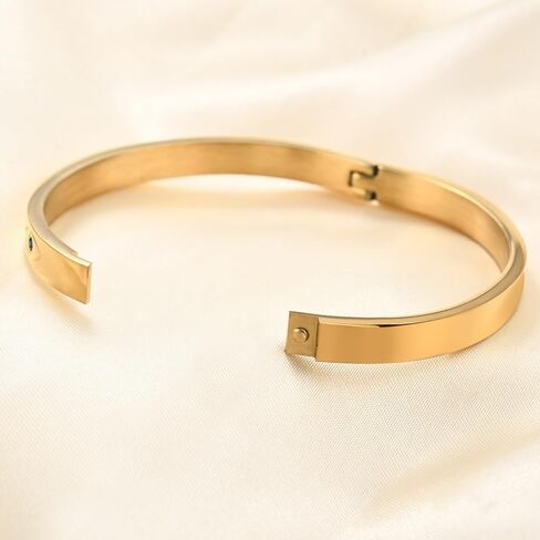 Jude Jewelers Stainless Steel Open Clasp Evil Eyes Birthstone Bangle Bracelet in Kuwait