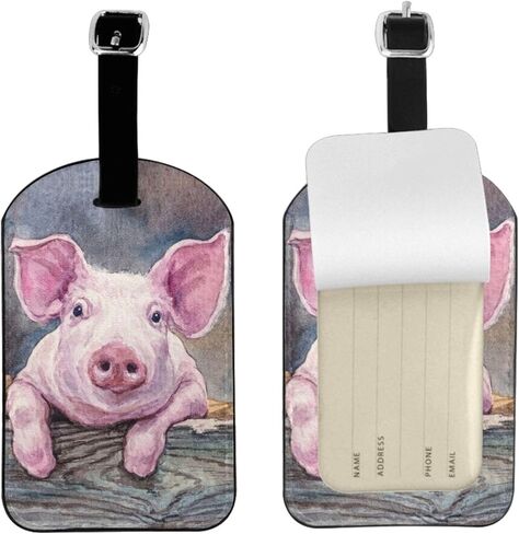 مجموعة علامات الأمتعة المصنوعة من جلد الغنم الكرتوني من Oplp مكونة من 2 ملصق لحقيبة السفر لحقيبة الظهر in Kuwait