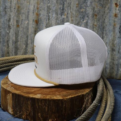 WHISKEY BENT HAT CO. White Gold Adjustable Snapback Hat (White) in Saudi Arabia