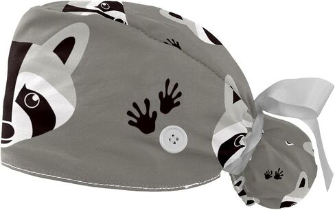 2 Packs Colored paw Prints Adjustable Working Hats with Button and Sweatband for Women, One Size in Saudi Arabia