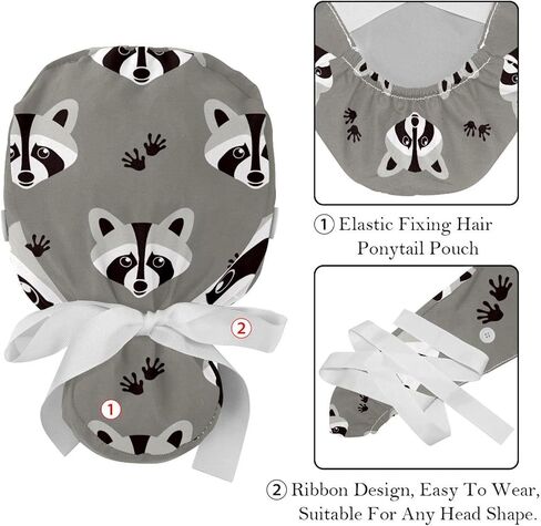 2 Packs Colored paw Prints Adjustable Working Hats with Button and Sweatband for Women, One Size in Saudi Arabia