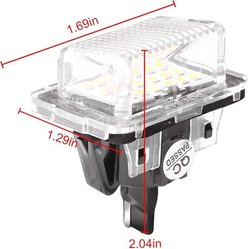 2 قطعة ضوء زينون أبيض LED للوحة الترخيص متوافق مع 2007-2012 Mercedes-Benz W204 S204 W212 W216 C207 S212 W221 C216 W218 C300 C350 E300 E350 A2218200856 in Kuwait