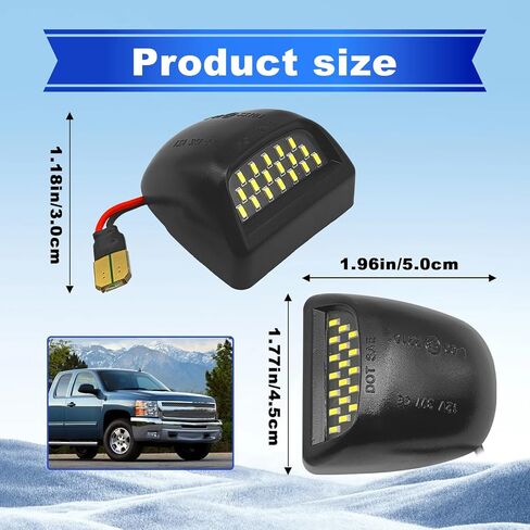 مجموعة مصابيح LED كاملة للوحة الترخيص لسيارة Chevy Silverado 1500 2500 3500 Suburban Tahoe GMC Sierra 1500 2500 3500 Yukon XL Escalade 6000K أبيض (قطعتان) in Kuwait