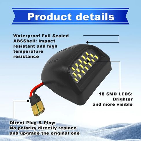 مجموعة مصابيح LED كاملة للوحة الترخيص لسيارة Chevy Silverado 1500 2500 3500 Suburban Tahoe GMC Sierra 1500 2500 3500 Yukon XL Escalade 6000K أبيض (قطعتان) in Kuwait