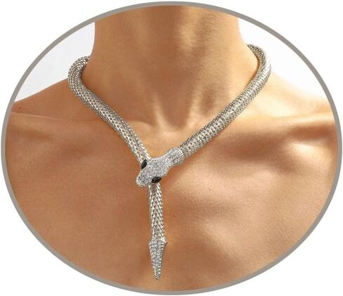 GYRMMUE Holloween Snake Necklace for Women Gothic Wave Gold/Silver Snake Choker Necklace for Holloween Accessories Costume Props in Saudi Arabia