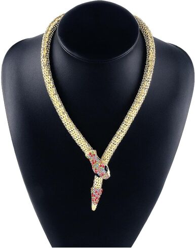 GYRMMUE Holloween Snake Necklace for Women Gothic Wave Gold/Silver Snake Choker Necklace for Holloween Accessories Costume Props in Saudi Arabia
