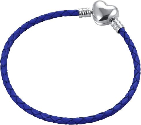 عميق بولي المنسوجة الجلود سوار سحر القلب المشبك سلسلة معصمه ل باندورا الأوروبي الخرزة سحر النساء الرجال المجوهرات 21 سنتيمتر in Kuwait