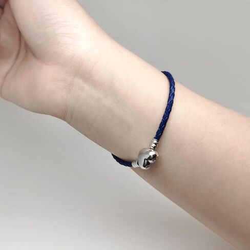 عميق بولي المنسوجة الجلود سوار سحر القلب المشبك سلسلة معصمه ل باندورا الأوروبي الخرزة سحر النساء الرجال المجوهرات 21 سنتيمتر in Kuwait