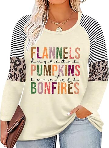 Plus Size Thanksgiving Shirts for Women Thankful Grateful Blessed Shirt Leopard Pumpkin Tshirt Fall Shirt in Kuwait