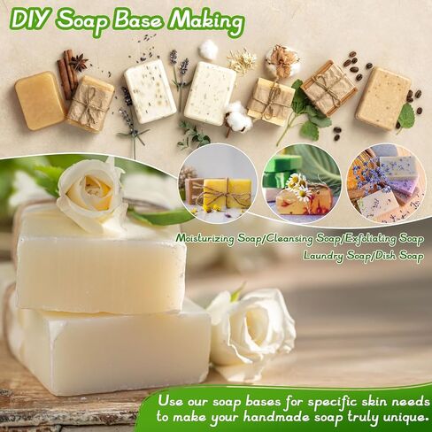 Sukh White Glycerin Soap-Base for Soap-Making Pre-Cut Particles Glycerin Soap Base Soap for Soap Making,Melt and Pour Soap Base for Handmade Soap Making Supplies Vegetable Glycerin,Coconut Oil 430 g in Saudi Arabia