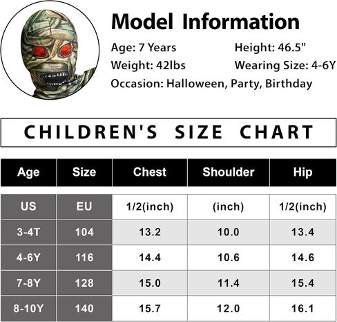 IKALI Zombie Mummy Kids Halloween Costume Boys Girls Toddlers Party Dress-up Jumpsuit in Saudi Arabia