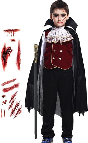 EOZY Kids Boys Halloween Vampire Costume Child Vampire Noble Dracula Role Play Dress Up Cosplay Party Clothes… in Kuwait