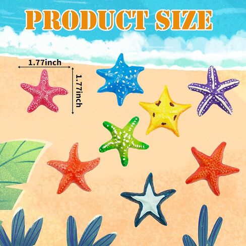 مجموعة أشكال نجم البحر الصغيرة 8 قطع من Hiawbon، أشكال حيوانات نجم البحر البحرية المصغرة مقاس 1.77 بوصة، مجموعة تمثال نجم البحر ذات المناظر الطبيعية المصغرة، تمثال صغير لنجم البحر على الشاطئ لتزيين كعكة الحديقة الخيالية in Kuwait