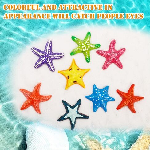 مجموعة أشكال نجم البحر الصغيرة 8 قطع من Hiawbon، أشكال حيوانات نجم البحر البحرية المصغرة مقاس 1.77 بوصة، مجموعة تمثال نجم البحر ذات المناظر الطبيعية المصغرة، تمثال صغير لنجم البحر على الشاطئ لتزيين كعكة الحديقة الخيالية in Kuwait