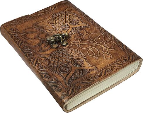 Dharma_craft Geniune Leather Journal Christmas Handmade Leather Bound Dairy Notepad for Men and Women with Unlined Handmade Pape 7 x 5 Inches Traveler's Notebook in Saudi Arabia