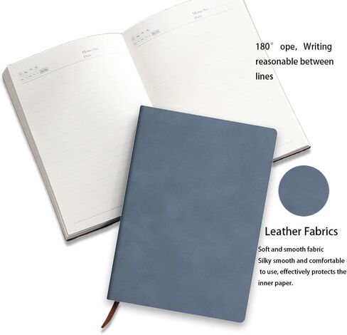 JuTao Fine Cover Lined Journal Notebooks, Classic Notebook, Line Ruled, Notebook 100 Pages Thickened Paper 6.1 "x8.2" Writing Notepad (Blue Gray) in Saudi Arabia